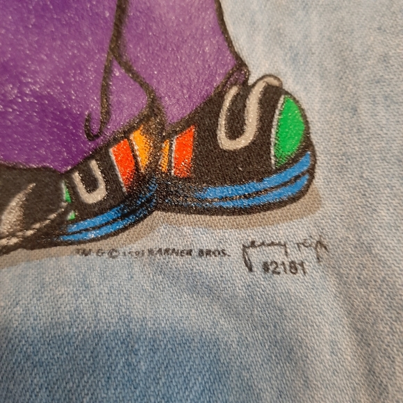 Warner Brothers Vintage kids size 12 Denim long sleeve button up Year 1990s - Picture 6 of 7